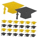 GARIOUANS 200 Stück Arzt Hut Dekoration Schule Abschluss Hochzeit Party Gold Konfetti Kappen Grad Tisch Kernstück Dekorationen Junggesellin Silver