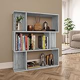 ShGaxin Bücherregal/Raumteiler, Raumteiler Regal, Standregal, Bookcase, Bücherwand, Büroregal, Regalbrett, Grau Sonoma 80x24x96 cm Holzwerkstoff