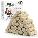 Feuerstarter 70 Stück, Natürlicher Feuerstarter für Kamin Innen, Lagerfeuer, Grill, Holzofen, Feuerstelle, Smoker, Kamin, Pizzaofen - Allwetter Indoor/Outdoor Holzkohleanzünder, umweltfreundlich