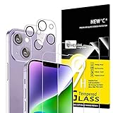 NEW'C 4 Stück, 2 x Panzer Schutz Glas für iPhone 14 Plus (6,7') und 2 x Kamera Panzer Schutz Glas Kameraschutz für iPhone 14 Plus (6,7') -kratzfest -extrem widerstandsfähig -9H-Härteglas