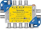 TechniSat TECHNISWITCH 5/8 MINI, Multischalter / Satverteiler für bis zu 8 Teilnehmer, 100m Entfernung überbrückbar, inkl. DOCSIS-Signal-Übertragung