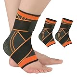 Celiodd 2 Stück Sprunggelenkbandage Fussbandage Sprunggelenk Bandage Fußgelenk Knöchelbandage Sprunggelenk,Schützen Sie Männer-und Frauensportarten,Schützen Sie Bänderverstauchungen(Orange Farbe,L)