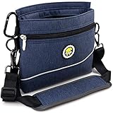 Hunde Leckerlie Tasche mit Magnet-Verschluss, 2 Zip-Tasche, Futterbeutel Hunde mit herausnehmbare Innentasche, gepolsterte Tragegurter, perfekte Futtertasche für Agility-Training- inklusive Karabiner