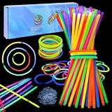 100 x Knicklichter Party Set für Kinder, Glow Armbänder Multi Colored Light Stick, Neon Knicklichter Ketten Sets für Party Deko für Festival Hochzeiten Weihnacht Silvester Party