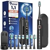 Elektrische Zahnbürste für Erwachsene und Kinder - Schallzahnbürste, Electric Toothbrush mit 8 Bürstenköpfen (3 Typen), 90 Tagen Akkulaufzeit, 5-Modi, 50000VPM, Reiseetui, Timer