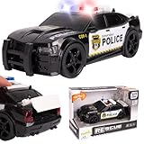 MalPlay Polizeiwagen Spielzeug offener Kofferraum Sound Licht Schwarz ab 3 Jahren Geschenk 1:20 Rollenspiel