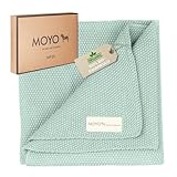 MOYO Babydecke Heller Eukalyptus I 75x100cm I Atmungsaktive Kuscheldecke aus 100% GOTS-Bio-Baumwolle I Weiche Baby-Bettdecke für Junge & Mädchen I Baumwolldecke Geburt