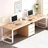 Großer Doppel-Schreibtisch mit Schubladen für Home Office, Holzfarbe, 240 cm, extra lang, Gaming-Computertisch für zwei Personen, Schreibtisch, Studiertisch, 72,9 cm Höhe