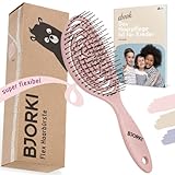 BJORKI® Kinder-Haarbürste ohne Ziepen inkl. lehrreichen Bürsten 1x1 - Profi Detangler Bürste mit flexibler Spiralfeder, Unsere Entwirrbürste für Kinder gegen Knoten und Spliss (Blush)