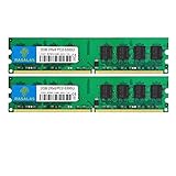 Rasalas DDR2 4GB Kit (2x2GB) PC2-5300U 667 MHz Udimm 2RX8 1,8V CL5 240-Pin Nicht-ECC Unbuffered Desktop-Computer RAM-Speicher