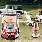 Generisch Großer Petroleumofen, 5 l/6 l, tragbarer Petroleumofen, Camping-Petroleumbrenner mit Docht, Notheizung bei Stromausfall (rot, 4,6 l)