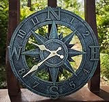 KUNY Gartenuhr Wetterfest Outdoor, Badezimmeruhr 30cm Vintage Dekorativ Ornament Wanduhr Wasserdicht Moderne Uhr Aussenbereich Wanduhr