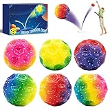 AIHAOYU 6 Stück Astro Jump Ball - Mini Farbiger Jump Ball Hohe Bounce Loch Ball Toy, Hohe Springender Gummiball, Super High Bouncing Space Ball, Planeten Hüpfbälle für Outdoor & Indoor