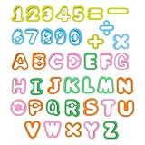 41 Stück Teig Buchstaben Ausstecher Bunte Fondant Ausstecher Set Alphabet Mathematische Symbole Und Zahlen Ausstech Formen Knet Werkzeug Zum Lernen Von Buchstaben Und Zahlen