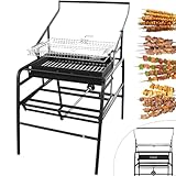 ZTGL Upgrade, Holzkohlegrills Grill, BBQ Portable, Campinggrill Picknickgrill, Abnehmbare BBQ Grills, Premium Holzkohlegrillwagen Fahrbar, Klappgrill Grill für Outdoor Terrasse