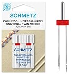 SCHMETZ Nähmaschinennadeln 2 Zwillings-Universal-Nadeln 4,0/80 | 130/705 H ZWI 4.0 | Auf allen Haushaltsnähmaschinen mit Zickzack-Funktion einsetzbar