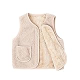 HAOLEI Baby Weste Mäntel Winter Fleece Jacken Jungen Mädchen Kinder Gilet Outfits Schneeanzug Armellos Waistcoat Kleinkind Ärmellose Warmen Fleeceweste NiedlichenFußabdruck Weste Vest Jacke