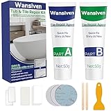 Wansiven Fliesenreparaturset Weiß, Emaille Reparatur Set Wasserdichtes Und Auslaufsicheres Keramik Reparatur Set, Waschbecken Reparaturset Zum Reparieren Von Kratzern, Löchern, Rissen 100g