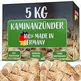 Kaminanzünder 2,5KG, 5KG oder 10KG (100% MADE IN GERMANY) Anzündwolle, Grillanzünder Ideal für Ihr Kamin, Ofen oder Grill Holzwolle Anzünder und Wachs für das perfekte Feuer (2.5, Kilogramm)