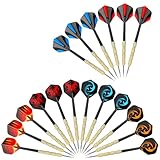 Williyatt Dartpfeile mit Metallspitze, 18 Stück Profi Steeldarts Steeldart Pfeile,14 Gramm Steeldarts Profi,Motive Dart Flight,Multi Purpose Dart Tool, für Anfänger Und Hobbyisten
