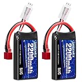 URGENEX 7.4V 2200mAh Lipo Battery 50C High Discharge Rate RC Batteries with Deans T Plug Fit for RC Car Truggy, RC Airplane, FPV Drone, UAV Quadcopter and Helicopter