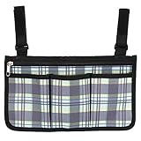 YYALYYON Rollstuhl-Aufbewahrungstasche, für ältere Menschen und Behinderte, aus strapazierfähigem Polyester-Pongee-Material, verschleißfest, leichtes Liniendesign für sicheres (Blauer Scheck)