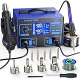 Preciva Heißluftlötstation, Lötstation 992D Entlötstation Repairing-Station Heißluft Station Profi 2 in 1 Lötstation mit LCD Display, 100-480℃ Heißluftpistole Kühl- / Heißluftumwandlung