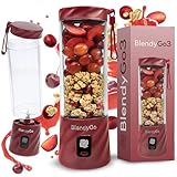 BlendyGo 3® Mixer Smoothie Maker, Smoothie Mixer Klein, Mini Portable Blender, Tragbarer Mixer USB, Smoothie-Maker to go, Standmixer 550 ml, BPA-freie, PulseMotion &BlendPro Technologie (Burgunderrot)