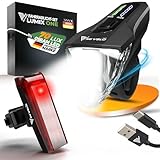 MIVELO Fahrradlicht Set StVZO zugelassen Fahrradbeleuchtung USB-aufladbar & 100% wasserdicht LED Fahrrad Licht vorne & hinten Rücklicht, Fahrradlampe (ONE)