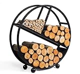 Kaminholzregal 'Diego' H 82 cm Holzregal für Kaminholz Kaminholzablage aus Stahl Kaminholzständer CookKing
