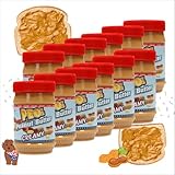 PEO's 12 x 510g Erdnussbutter Creamy | Natürliche Peanut Butter aus gerösteten Erdnusskernen | Leckere Erdnussmus mit vollem und cremigen Geschmack | 12er Vorteilspack
