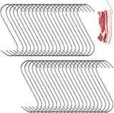 Yphzmtz 40 Stück Edelstahl S-Haken Fleischerhaken 13cm - Rostfreie Räucherhaken für Fleischverarbeitung, BBQ & Küche - Robust für Bad, Büro, Geschäft