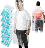 CHGANG Regenponcho Festival, 6 Stück inweg mit Kapuze für Damen Herren, Military Grade Notfall Durchsichtig Anti-mold Regenmäntel für Festival Wandern, Camping, Konzerte Festival