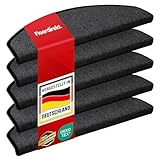 Floordirekt Treppenstufen Matten - London Pro Anthrazit - 1 Stück Stufenmatten Treppenteppich halbrund 25x65 cm