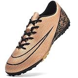 NUTTOPL Fußballschuhe Herren Anti-Rutsch-Spikes Kunstrasen Fussballschuhe Kinder Jungen Outdoor-Training Fußballschuhe Professionelle Turf Fußballschuhe Gold 42 EU