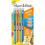 Paper Mate InkJoy Gel Pens, Medium Point, 0.7 mm, Assorted Tropical Vacation Colors, Pack Of 4 Pens