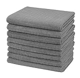 Gryeer 8er-Set Microfaser Geschirrtücher, weiche, super saugfähige und fussel freie Küchentücher, 45 x 65 cm (Grau)