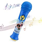Mikrofon Karaoke,Tragbares Drahtloses Bluetooth Mikrofon für Kinder Jungen Mädchen,Handmikrofon mit LichternMusikalisches Spielzeug,Eingebauter Lautsprecher,Geschenke für Kinder,Frühes Lernspielzeug