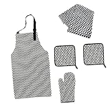 Cabilock 5St Schürze Backen Topflappen Set kitchen apron Küchenzubehör verstellbare Schürze Kochschürze Schürze aus Baumwollleinen Textil- Black