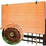 Sh000ad Nature Bambusrollos,Blickdicht Seitenzug Fenster Rollos,Sichtschutz,Sonnenschutz,Raffrollo,Verdunkelungsrollos Für Innen- und Außen,Garten,Anpassbar,Breite x Höhe (50cm x 100cm)