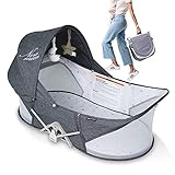 beberoad Baby-Reisebett, Stubenwagen, tragbares Reisebett-Zelt für Babys, Zwei-Punkt-Sicherheits-T-Lock-System, mit Moskitoschutz (blau)