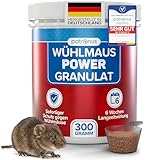 Wühlmaus Power Granulat 300 g - Wühlmäuse effektiv vertreiben mit Sofort- und Langzeitwirkung - Wühlmausgift-Alternative als Abwehr-Mittel gegen Wühlmäuse - aus deutscher Produktion