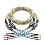 Tirstrup 9AWG 16-adriges Lautsprecherkabel High-End-Lautsprecherkabel aus sauerstofffreiem Kupfer, ein Paar vergoldete Bananenstecker-Lautsprecherkabel (16cores B-B 3M)