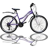 Talson 24 Zoll Mädchen Fahrrad Mtb Mit Beleuchtung Und Shimano 21-Gang Kinderfahrrad Lila