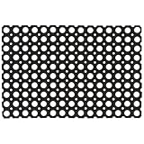 QJBSAVVA Gummi Fußmatte 60x80 cm Schwarz 22 mm dick Robustes Rutschfestes Design mit Drainagelöchern Sauberlaufmatte für Flur Küche Garten und Industriebereich