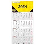 Idena 11075 - 4 Monatskalender 2024, Wandkalender mit Schieber, 30 x 61 cm, Bürokalender 4 Monate