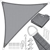 KESSER® Sonnensegel Sonnenschutz Windschutz | HDPE Gewebe | wasserabweisend & windabweisend | Dreieck 2.5x2.5x3.5m | 5-Fach quer vernäht robust & stabil Schattenspender Garten Balkon Terrasse Grau
