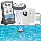 infactory Teichthermometer: Smartes WLAN-Poolthermometer, IP67, 2 Außensensoren, Alarm (Thermometer Pool, Poolthermometer WiFi)