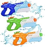 Quanquer Wasserpistole für Kinder Erwachsene - 3 Stücke großer Wasserspritzpistole 600ML mit 10 Meter Reichweite Super Water Gun Soaker Sommer Schwimmbad Strand Pool Outdoor Wasser Kampf Spielzeug