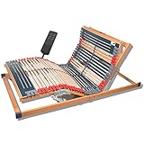 FMP Matratzenmanufaktur 7 Zonen Lattenrost Rhodos® EL | Kopf- und Fußteil elektrisch verstellbar | fertig montiert |44 Leisten | Notabsenkung | TÜV GS | Mittelgurt | 90x200 cm